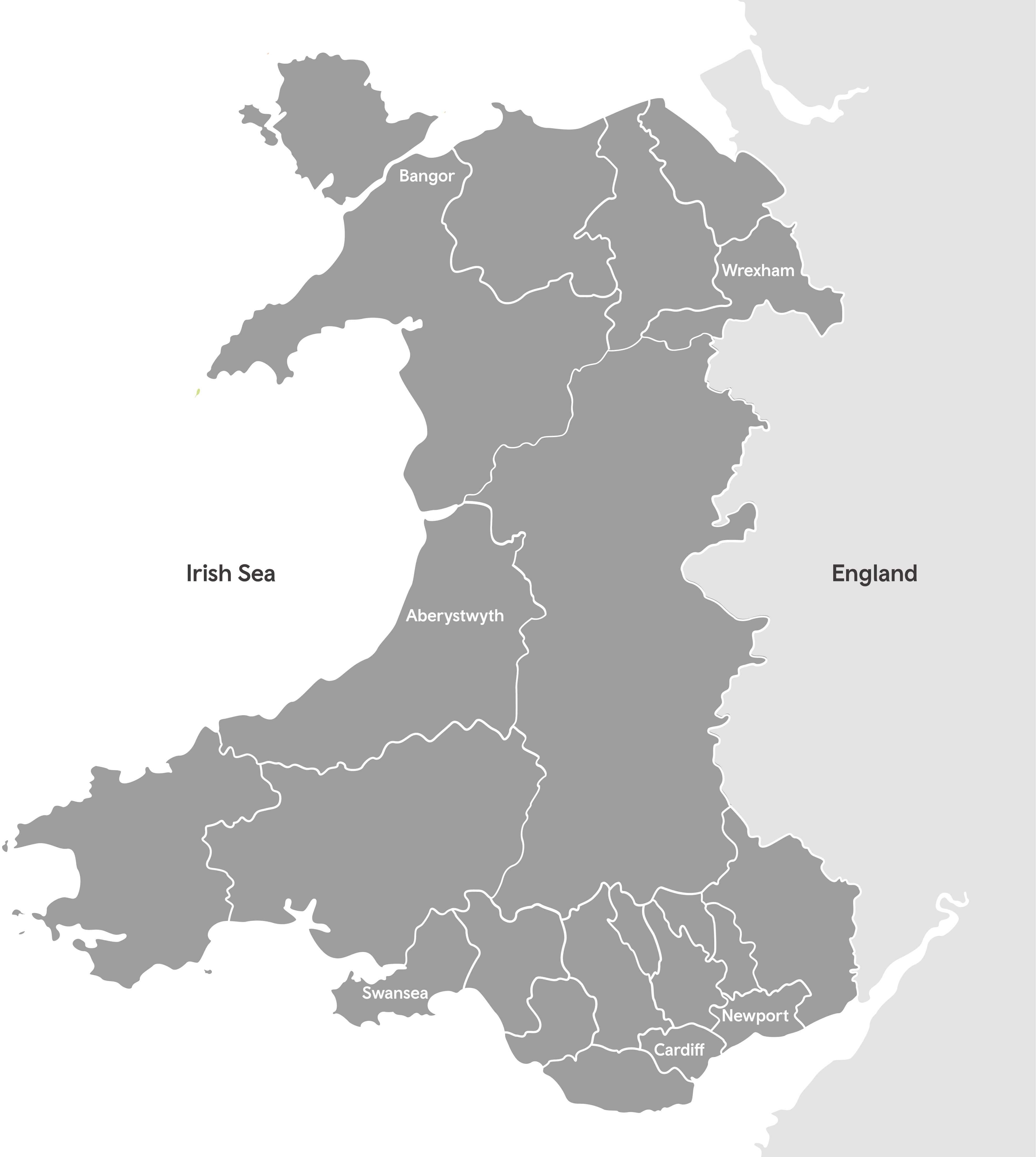 Map of Wales and the universities
