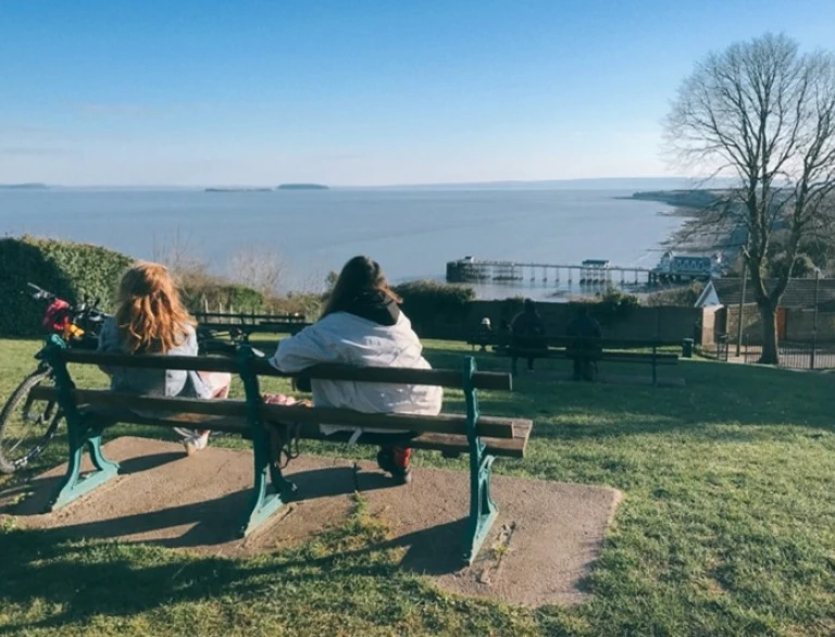 Cycling to Penarth Pier