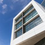 Looking up at exterior of Cardiff campus building 
