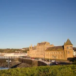 View of the Old College building of Aberystwyth University at Aberystwyth seafront.